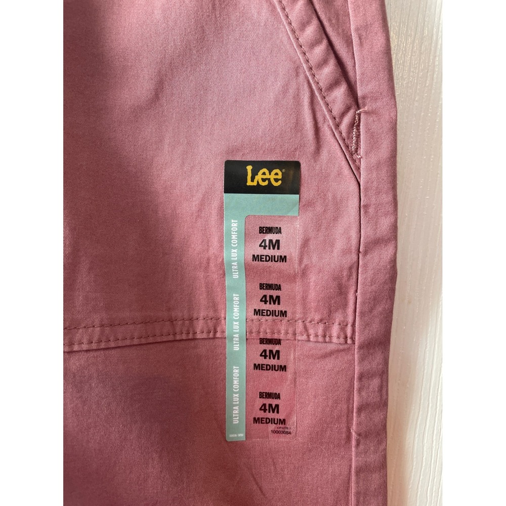 Lee Ultra Lux Comfort Bermuda Shorts Henna Pink Flex-To-Go 4M 9" Inseam New - Picture 5 of 15